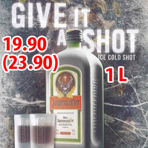 2 x Jägermeister 1L ryhmässä Väkevät alkoholit / Muut alkoholijuomat @ alko24plus.com (businesscenter-nord GmbH) (7015-2)